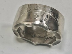 Britain Ring 50 New Pence England British Coin Ring – Hand Made in Canada