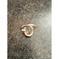 Sterling Silver Raw Quartz Green Tourmaline Crystal Statement Ring Artisan Boho
