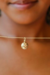 14k Solid Gold Soccer Ball Charm Pendant Futbol Necklace, Sports Lovers, Athlete
