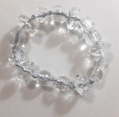 Clear Crystal Lucite Bead Stretch Bracelet 20mm