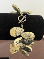 Serpentine Stone Bracelet 7.75″ Natural Earthy Yellow Black