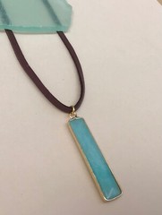 NEW Amazonite Sundance Charm Necklace leather cord handmade artisan jewelry