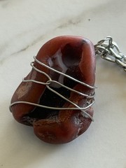 Carnelian Agate Hand Wired Pendant With Chain 925 Silver