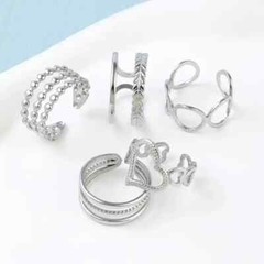 Bohemian Style Adjustable Cast Rings Hypoallergenic Set of 5