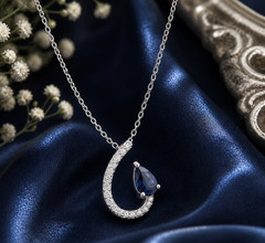 3.00 Ct Certified Azure Blue Diamond Pendant, Tariffs FREE & Matching Studs .