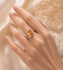 RARE 12 Ct Certified Champagne Diamond Ring-Birthday Gift, FREE Diamond Studs