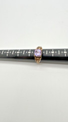 Unsigned Sterling Silver Amethyst Ring Cocktail Statement Vintage Jewelry Size 6