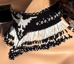 Handmade Necklace Seed Bead Boho American Style Nativ Beaded Multi Strand