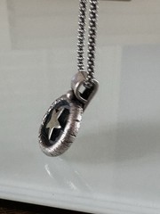 VTG Handmade 999 Sterling Silver Wax Seal Star Pendant With 925 Chain 10g