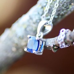 Handmade Lab Made Sapphire or Emerald Pendant Solid Sterling Silver 925