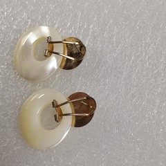 Vintage Rare Estate Find Mother of Pearl Post & Dangle Earrings For Pierced Ears