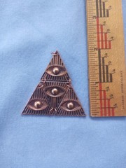 Vintage 80s eye of providence copper tone pendant «All Seeing Eye»