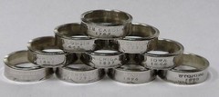 INDIANA SILVER PROOF US STATE QUARTER HANDMADE COIN RING SIZE 4 -12