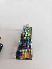 Dichroic Glass Pendant set of 2 Glass Measures 1-1.25in Stunning