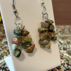 Handmade Unakite Gemstone Earrings