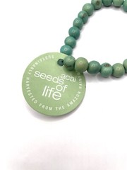 Açaí Seeds Of Life Bracelet With Wax Seal And Teal Beads Whitney Howard Designs