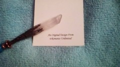 Blue AGATE Beads Wannabe Twin LEMURIAN Point Crystal PENDANT Wand Ornament