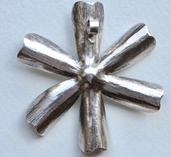 Karen Hill Tribe Silver Flower Pendant 56 mm 2 1/4″