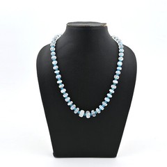 White Moonstone Beads Necklace with Turquoise Natural Moonstone Faceted Gemstone