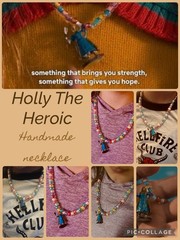 Handmade Multicolor Beaded Holly the heroic charm pendant necklace