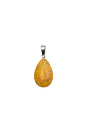 Natural 1″ Stone Teardrop Shaped Pendant Necklace On 17″-18″ Black Cord – CHOICE