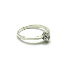Sterling Silver Ring Hallmarked Solid 925 With 5.5mm Cubic Zirconia Empress