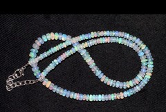 Natural Ethiopian Opal Beads Necklace 3-5MM Fire Opal Beaded Necklace