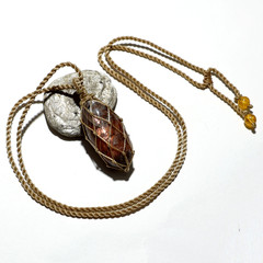 Creative Life Force— Haze Sunstone Shiva Lingam Necklace— Sacred Stone Talisman