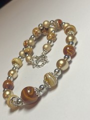 Artisan Handcrafted Art Deco Lampwork Glass Jewelry Amber fromChaos Necklace #4