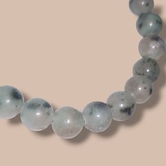 Kiwi Jasper 8mm Beaded Stretch Bracelet Natural Green Gray Stone