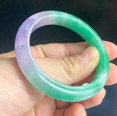 Certified Purple 56MM Natural Burma A Jade Green jadeite Bangle Bracelet