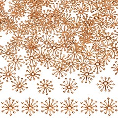 200-Pack 13mm x 3.5mm ( W x H ) Bead End Caps Flower Stamen [Copper Color]