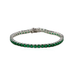 4mm Colorful CZ Tennis Bracelet Hip Hop Iced Out Crystal Chain Buckle For Women