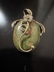 Pink And Green Unakite Gemstone Pendant