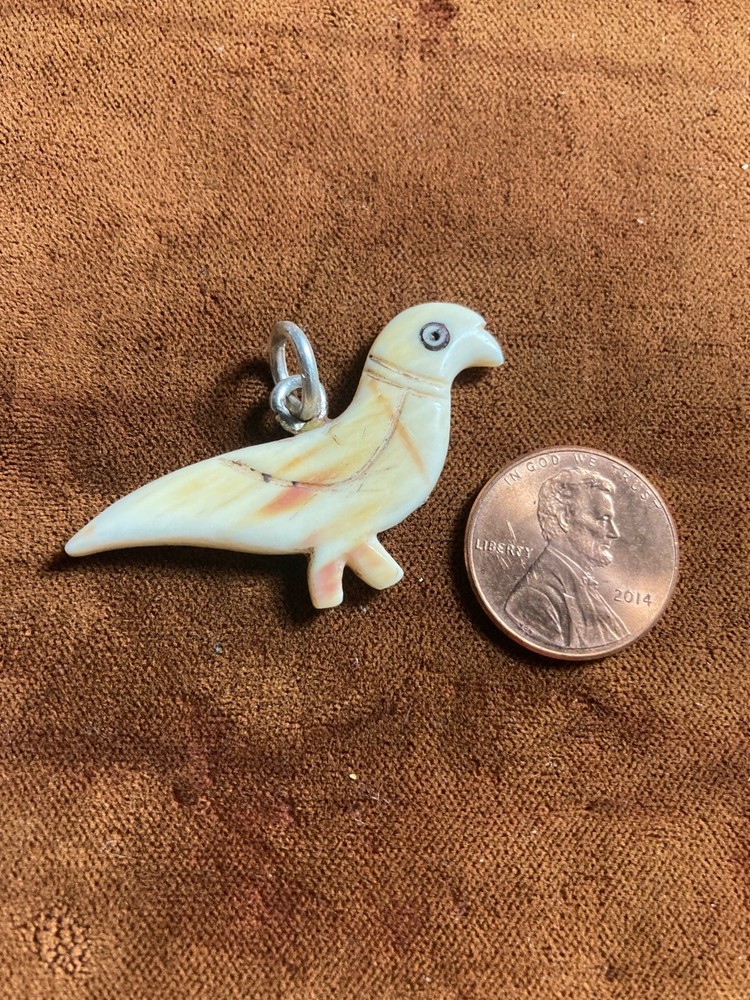 ANTIQUE HAND CARVED NEPALESE BIRD SHAPED PENDANT
