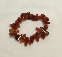 Tumbled Single Strand Agate Gemstone Crystal Chip Nugget Elastic Band Bracelet