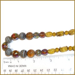 Beaded Necklace Round and Oval Beads with Unique Swirled Beads-Handcrafted -n5