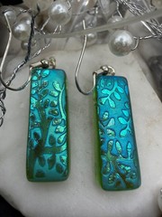 Handmade Dichroic Glass Earrings- LOVE THAT GLASS- Newest glass!