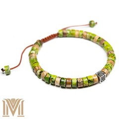 Handmade Imperial Jasper Bracelet – Adjustable Cord, Natural Stone, Unisex