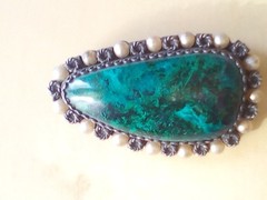 PIN PENDANT BROOCH EILAT STONE SILVER YEMENITE GENUINE VINTAGE925 ESTATE JEWEL