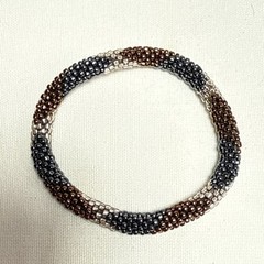 Sashka Bracelets Roll On Glass Beads Purple And Brown Set Of 3