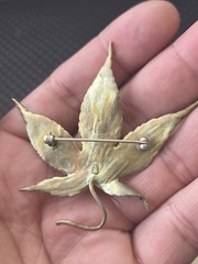 Vtg Rare MICHAEL MICHAUD Bronze Japanese Maple Flower Pin/brooch Pre Owned #H