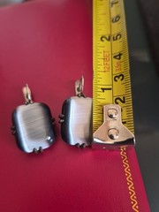 SILVER GP Gray Tiger Eye 2PC Set Ring Size 7 & Leverback EARRING 1.3″ NWOT
