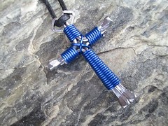 WESTERN NAIL CROSS HORSESHOE NECKLACES- with JESUS CHARM -ADJUSTABLE CORD