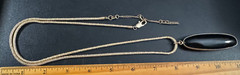 Necklace Kenneth Cole gold tone rope – long brown glass pendant – 32 inch