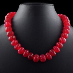 Most Outstanding Pink Ruby Carved 700 Cts Beaded Necklace Jewelry VK 26 E592