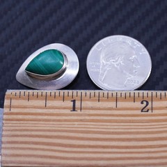 VTG southwestern sterling Silver 925 teardrop clip on SINGLE EARRING malachite