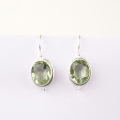 Green Amethyst Drop Earrings 925 Sterling Silver Earrings Wedding Gifts For Her