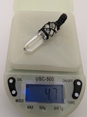 Natural Himalayan Quartz Crystal Point Pendant Cord Wrapped Macrame Charm. 4.7Gm