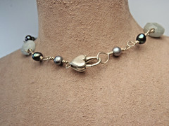 Vintage Beautiful Handcrafted Multicolor Gemstone Sterling Silver Necklace
